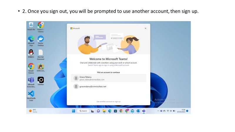 Teams — Pick an account to continue